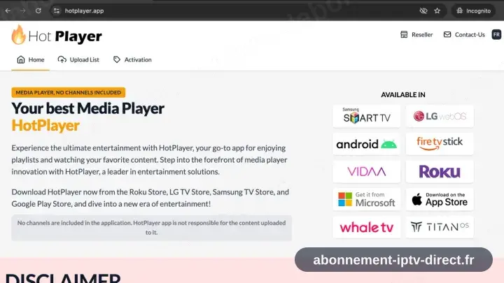Le téléchargement de l’APK HotPlayer démarrant dans un navigateur